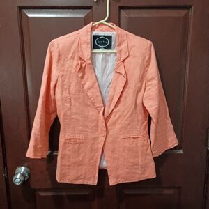 Love Tree 100% linen orange blazer size M